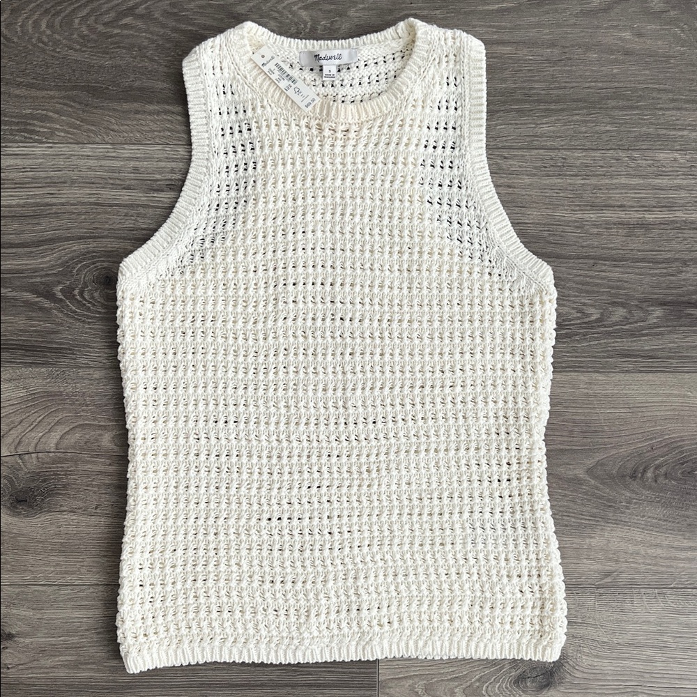 Madewell Open-Knit Cream Tank Top
